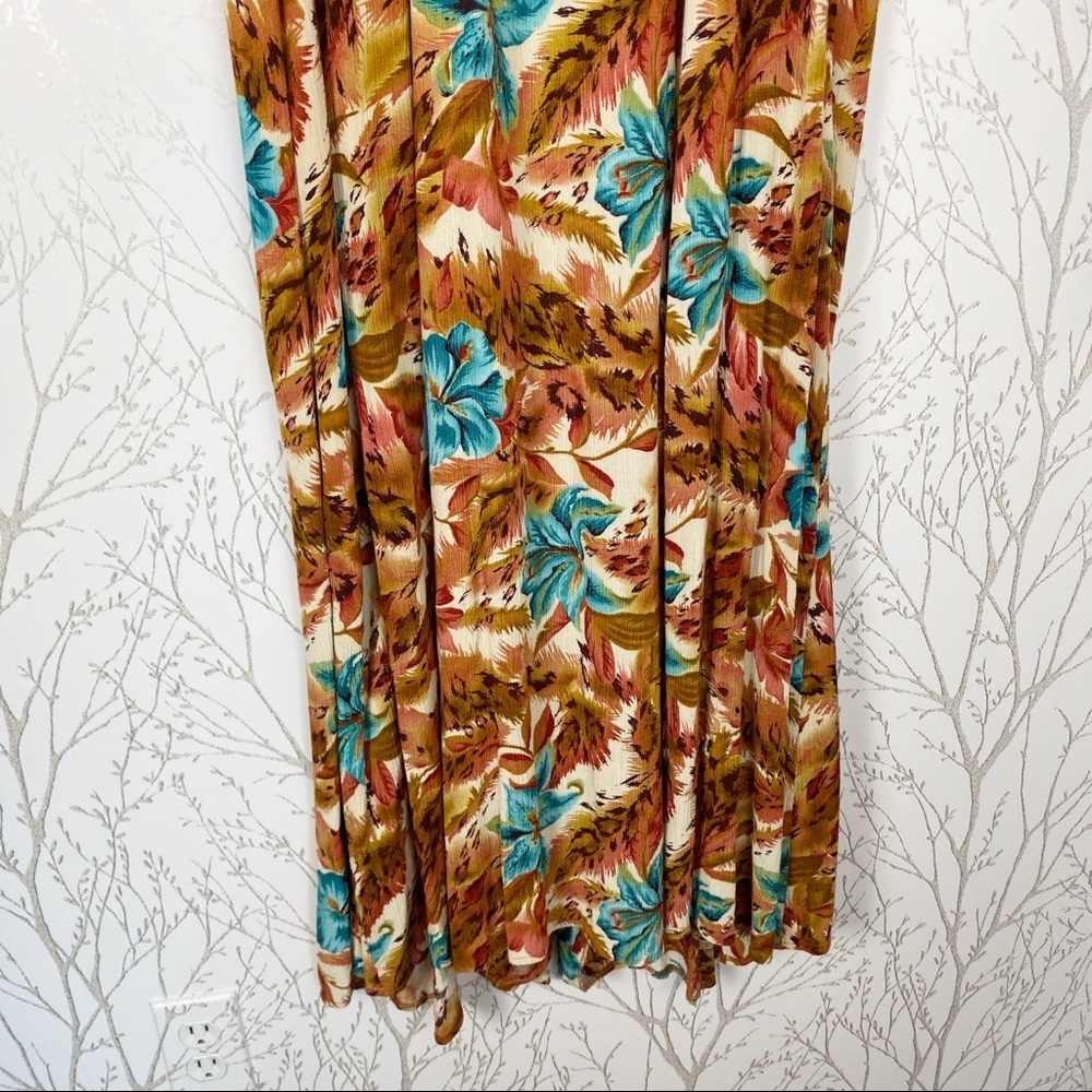 VINTAGE Dress Barn Tropical Print Shirt Midi Dress - Picture 6 of 11